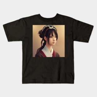 Beaux Animes Art...Beautiful Anime Girl with a Japanese uniform illustration Design Kids T-Shirt